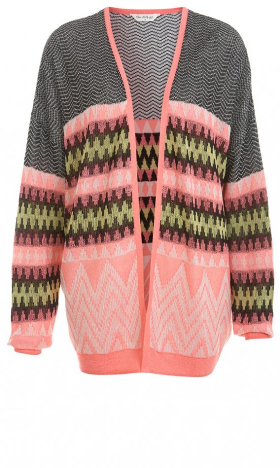 Miss Selfridge Long Fluro Patterned Cardigan, £39
