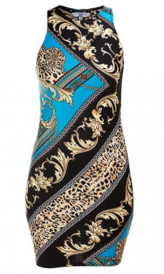 New Look Baroque Print Racer Cut Dress, £22.99