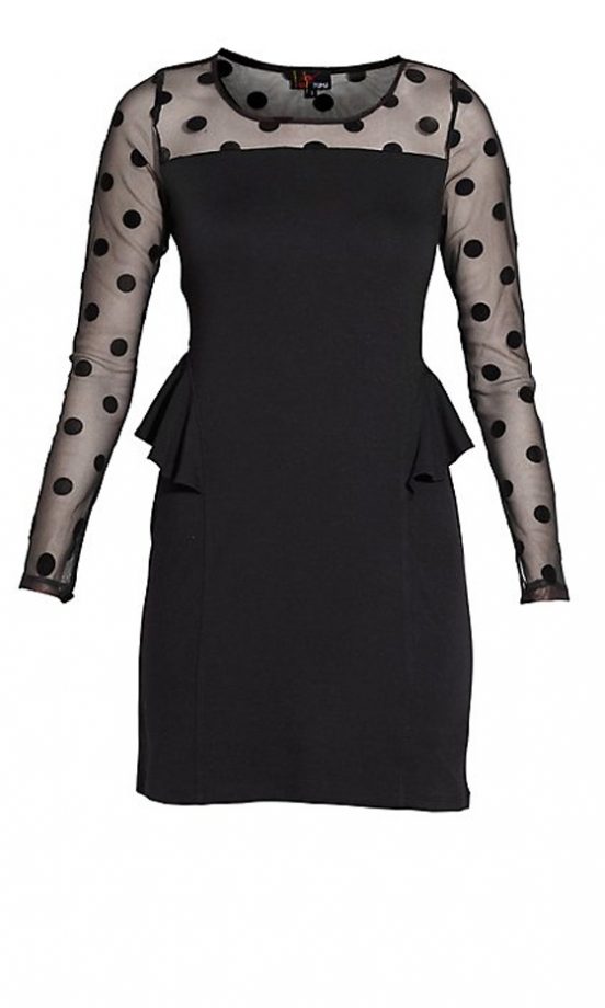 New Look Spot Mesh Peplum Dress, £42.99