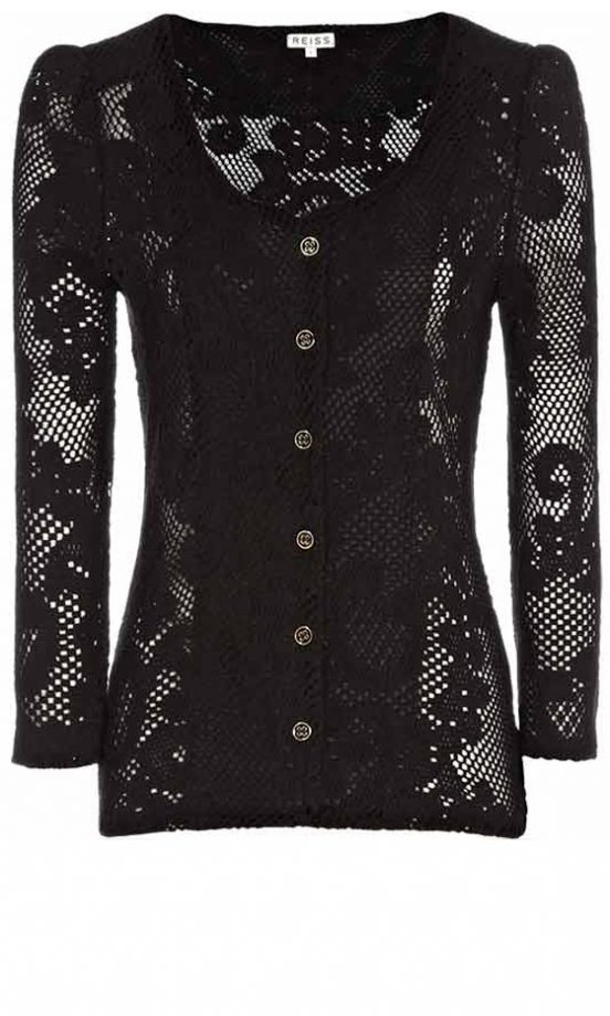 Reiss Lace Jersey Cardigan, £110