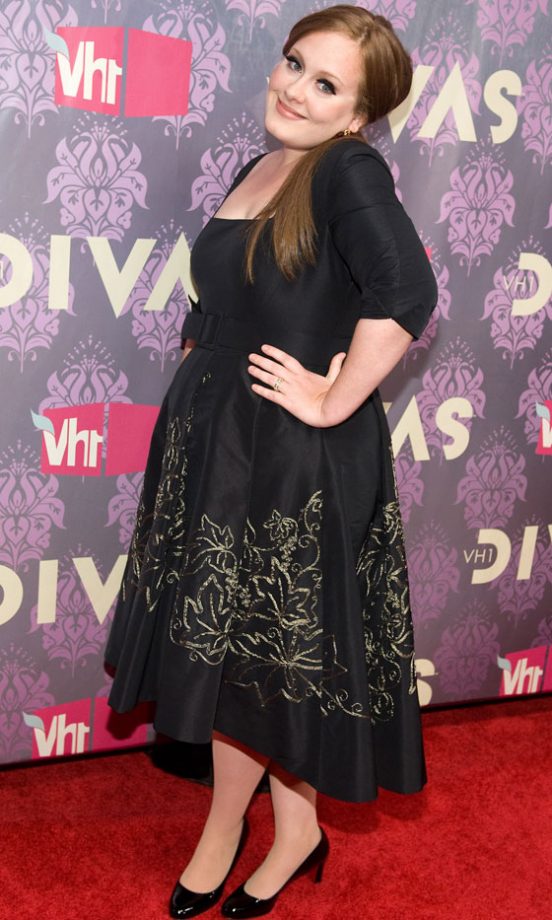 Adele Looked Gorgeous In A Full Skirted Dress And Long Ponytail Hairstyle At The Vh1 Divas Event In New York. 2009