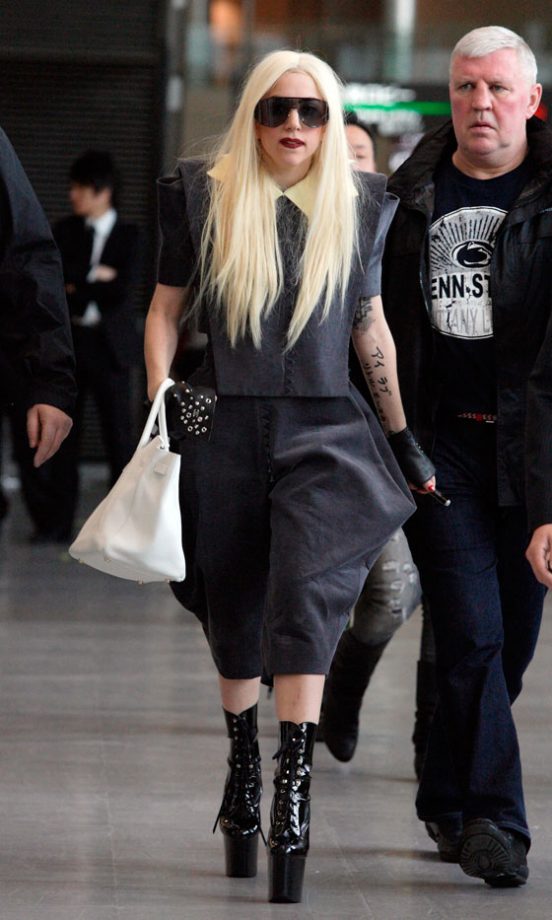 Lady Gaga Causes A Stir In Arrivals At Japan's Narita Airport, April 2010
