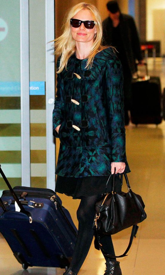 Kate Bosworth Looks Gorgeous In A Printed Coat At Incheon Airport In South Korea, November 2010