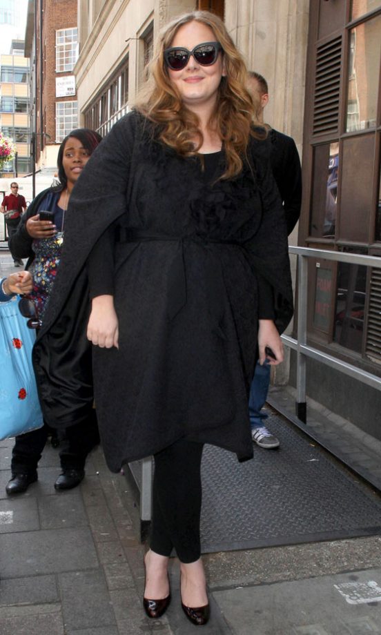Adele Looked Super Chic At The Radio1 Studios In A Cape Coat - And Check Out Those Louboutins! 2011