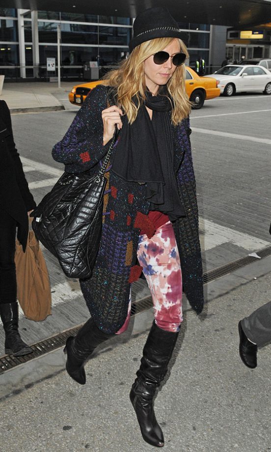 Heidi Klum Hit The New York Shops In Statement Trousers, 2012