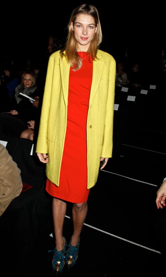 Jessica Hart Worked The Colour-Blocking Trend At Diane Von Furstenberg's Fashion Show AW12