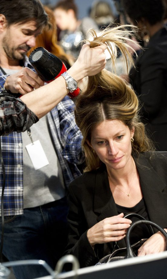 Gisele Bundchen Prepared For Her Catwalk Appearance On The Alexander Wang Catwalk aW12