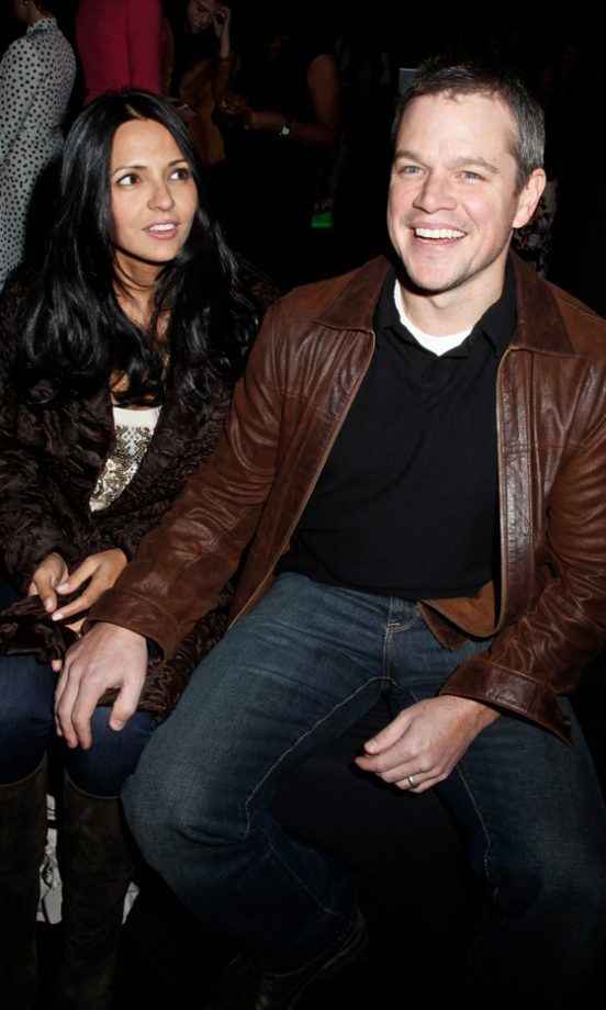 Luciana Barroso And Matt Damon At The Naeem Khan Fashion Show AW12