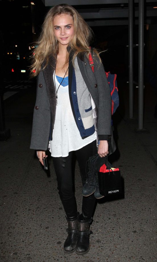 Cara Delevingne Arrived Backstage At The Oscar De La Renta Fashion Show AW12