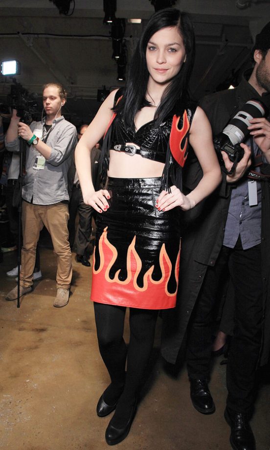 Leigh Lezark Looked Fierce In Leather At The Jeremy Scott Fashion Show AW12