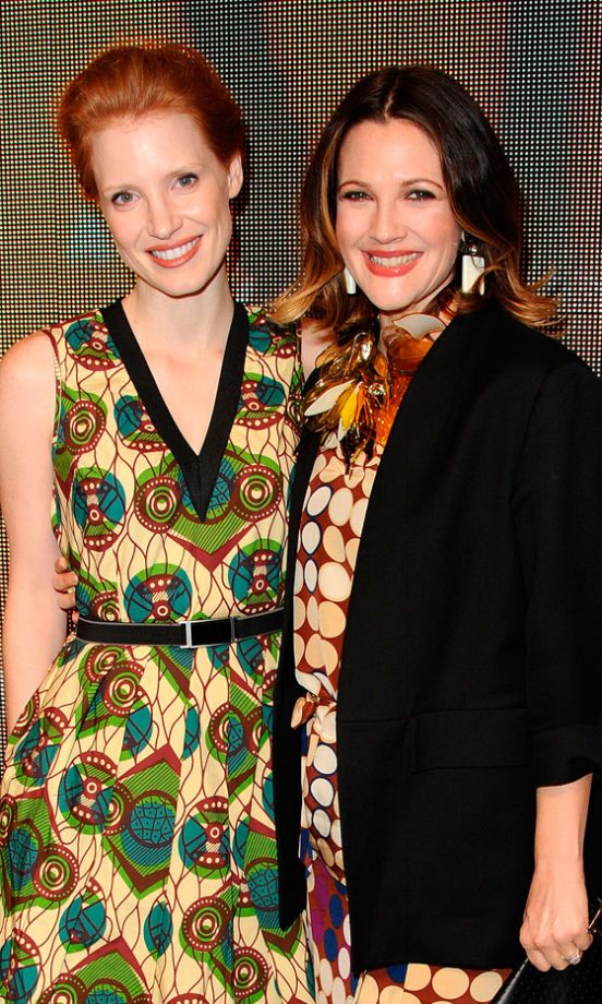 Jessica Chastain And Drew Barrymore At The Marni For H&M Collection Launch, LA, 2012