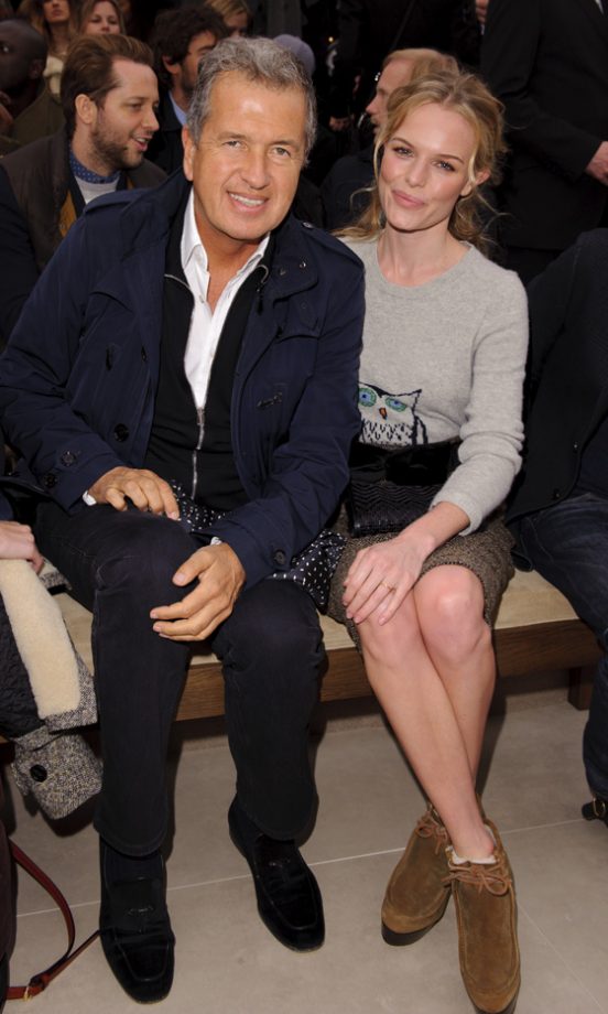 Mario Testino And Kate Bosworth At The Burberry Prorsum Fashion Show AW12