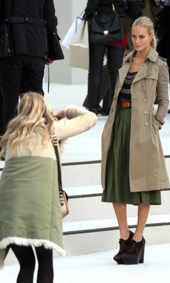 Poppy Delevigne Poses At The Burberry Prorsum Fashion Show AW12