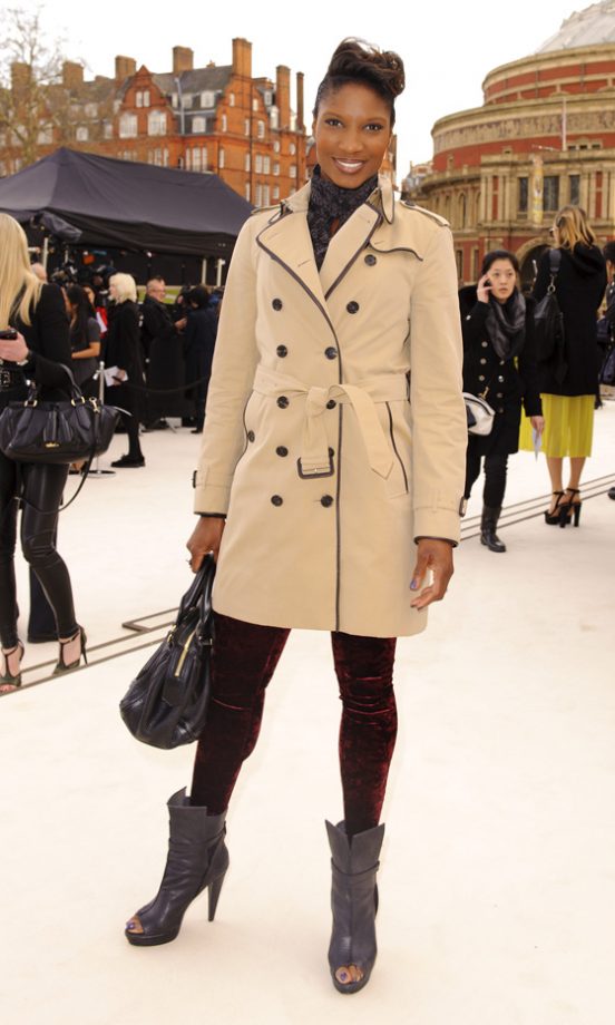 Denise Lewis At The Burberry Prorsum Fashion Show AW12