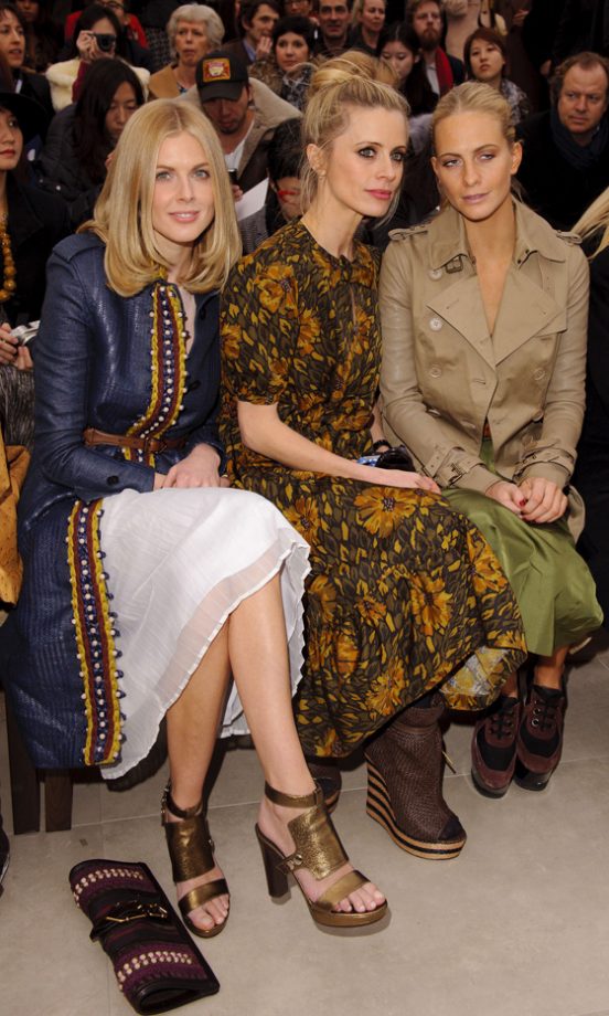 Donna Air With Laura Bailey And Poppy Delevingne At The Burberry Prorsum Fashion Show AW12