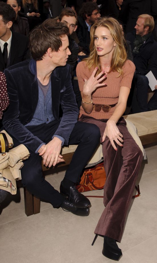 Eddie Redmayne And Rosie Hunington Whiteley At The Burberry Prorsum Fashion Show AW12