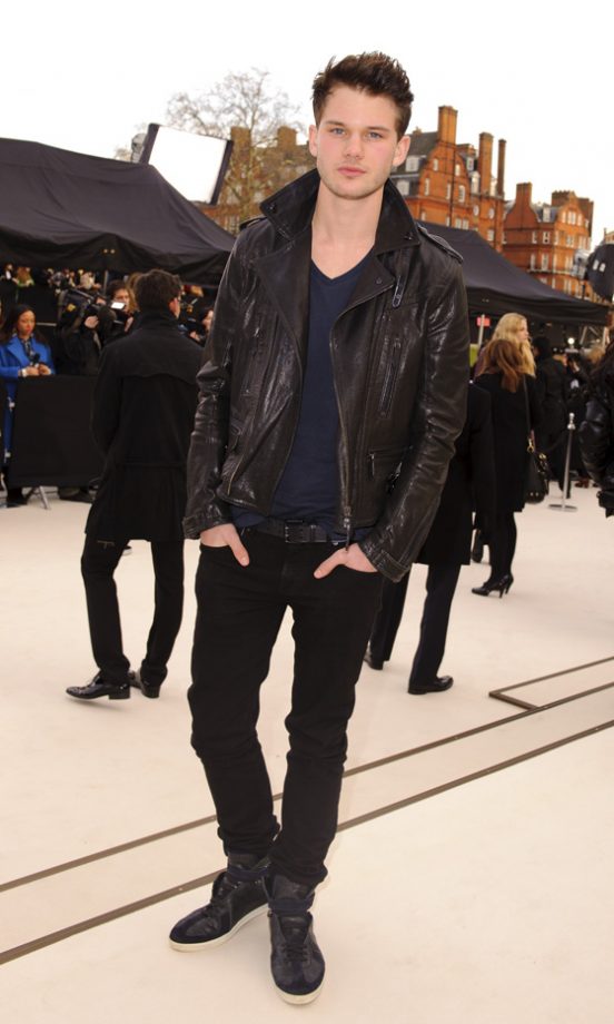 Jeremy Irvine At The Burberry Prorsum Fashion Show AW12