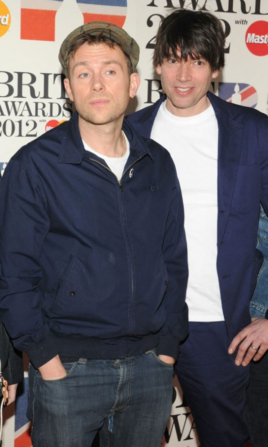 Blur's Damon Albarn And Alex James At The The Brit Awards 2012