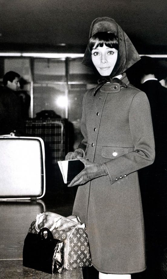 Breakfast At Tiffanys' Audrey Hepburn Is Pure Old School Glamour In A Chic Head Scarf And Louis Vuitton Accessories, March 1968