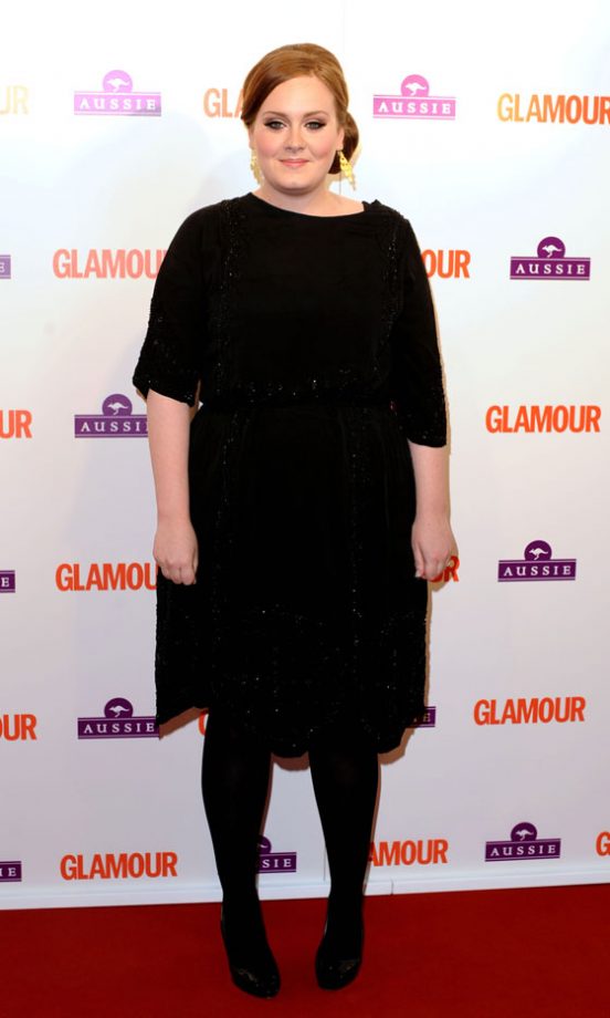 Adele Worked Her Signature All-Black Look In A Cropped Sleeve Dress At The Glamour Women Of The Year Awards. 2009