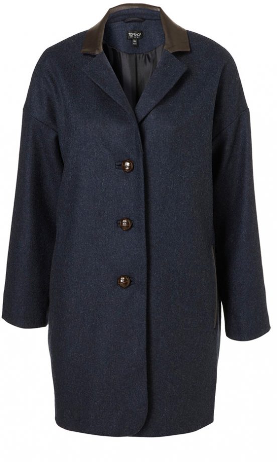 Topshop Blue Marl Oversized Boyfriend Coat, £89