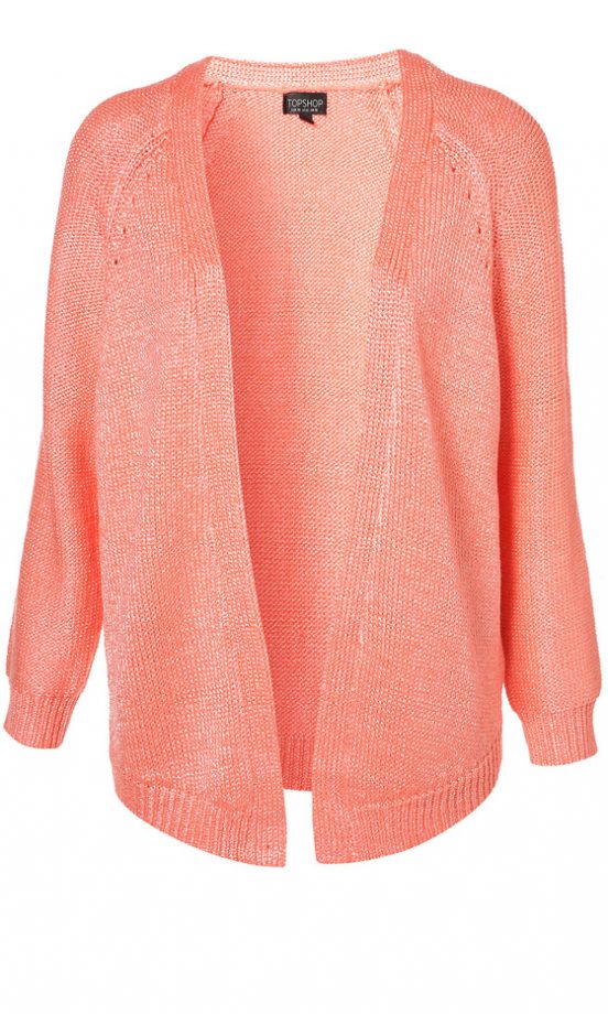 Topshop Knitted Wetlook Chuck On Cardigan, £38