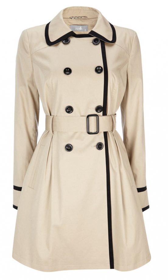 Wallis Stone Tipped Belted Mac, £50