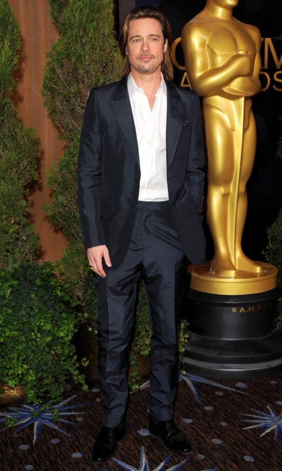 Brad Pitt Looked Dapper At The Academy Awards Nominees Luncheon 2012