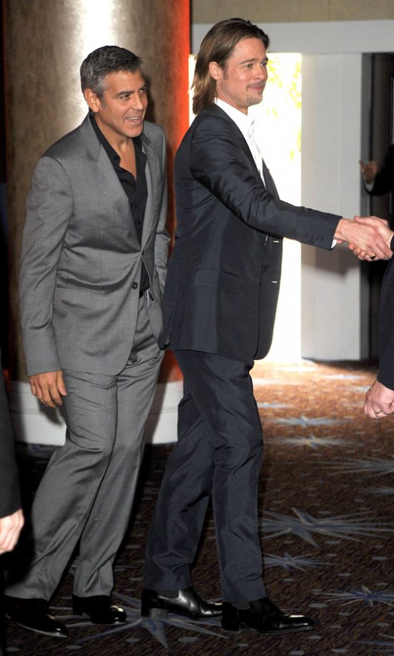 George Clooney And Brad Pitt At The Academy Awards Nominees Luncheon 2012
