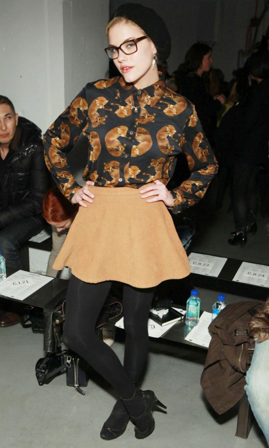 Lara Stone Rocked The Geek Chic Look At The Helmut Lang Fashion Show AW12