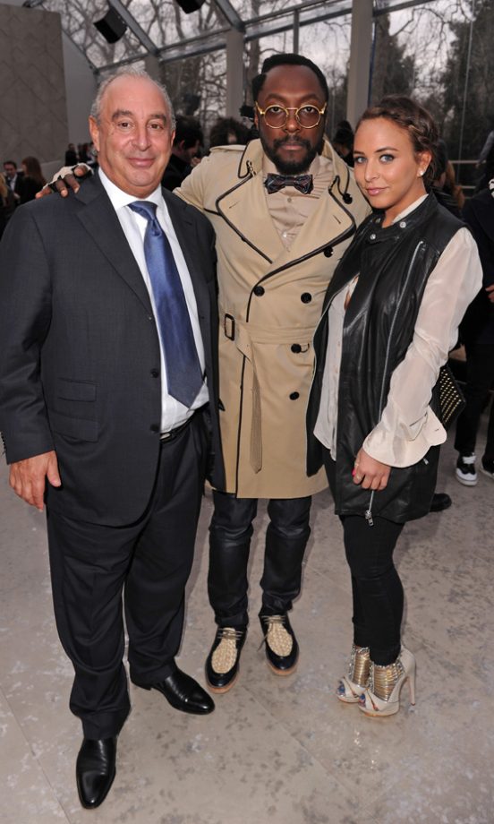 Philip Green, Will.I.Am And Chloe Green At The Burberry Prorsum Fashion Show AW12