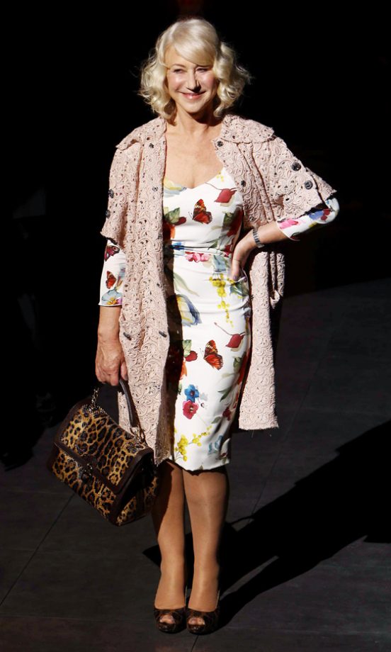 Helen Mirren Hit The Runway For Dolce & Gabbana's AW12 Fashion Show