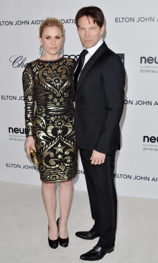 Anna Paquin And Stephen Moyer At Elton John's AIDS Foundation Oscar Party 2012
