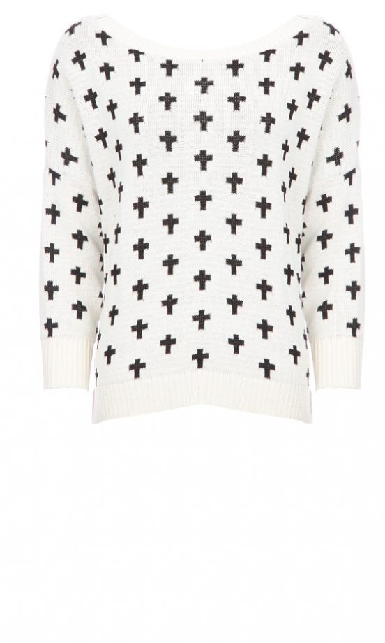 Missguided SS12 White Print Jumper