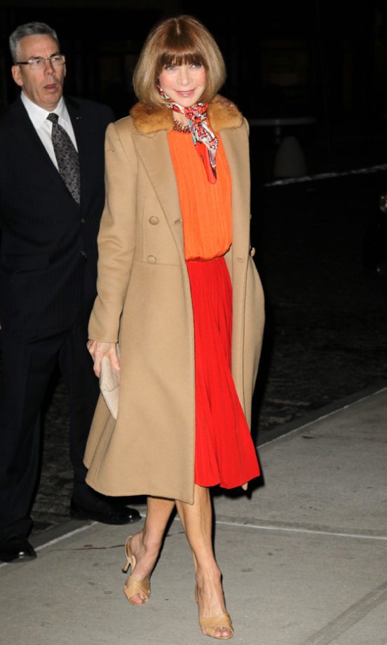 Anna Wintour Worked The Colour-Blocking Trend Out In New York, 2012