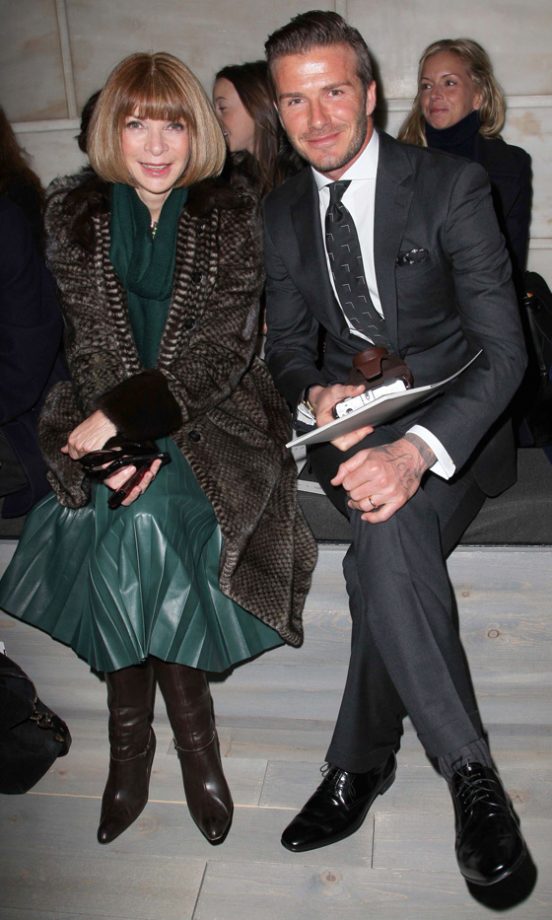 Anna Wintour And David Beckham Sat Front Row At Victoria Beckham's Fashion Show AW12
