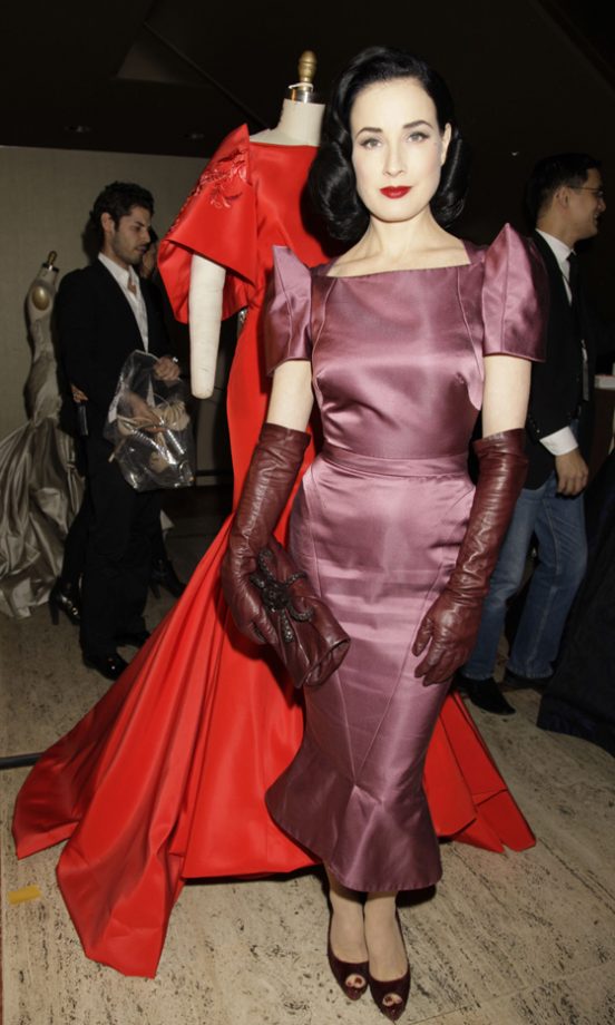 Dita Von Teese Dressed To Impress Backstage At The Zac Posen Fashion Show AW12