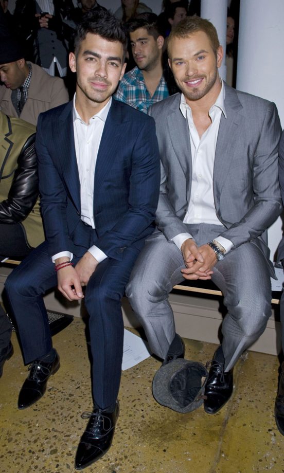 Joe Jonas And Kellan Lutz At The Simon Spurr Fashion Show AW12