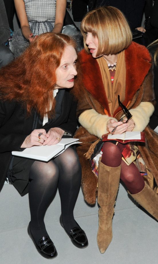 Grace Coddington And Anna Wintour Compare Fashion Notes At Marc Jacobs, AW12