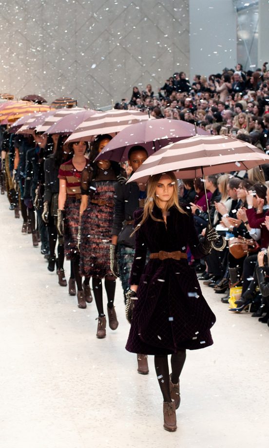 Cara Delevigne On The Catwalk At The Burberry Prorsum Fashion Show AW12