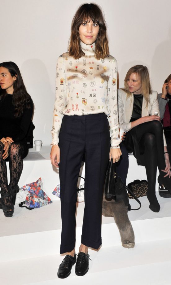 Alexa Chung Looked Casually Chic On The Front Row At Mary Katrantzou's Show SS12