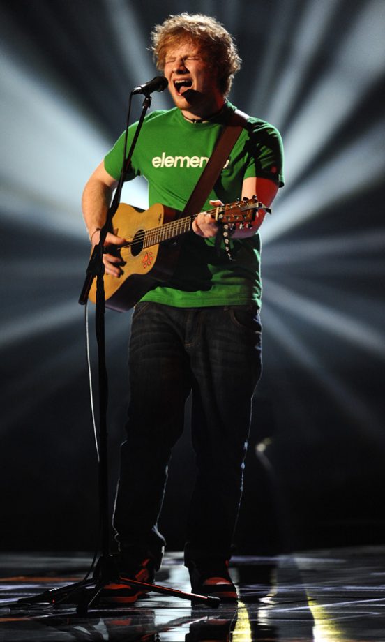 Ed Sheeran On Stage At The Brit Awards 2012