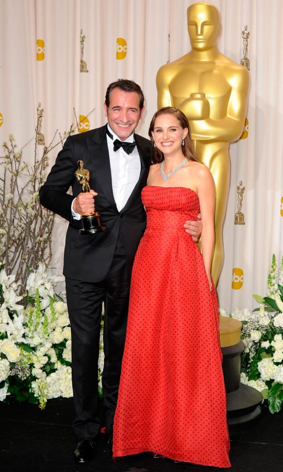 Natalie Portman With Oscar Winner Jean Dujardin At The Oscars 2012