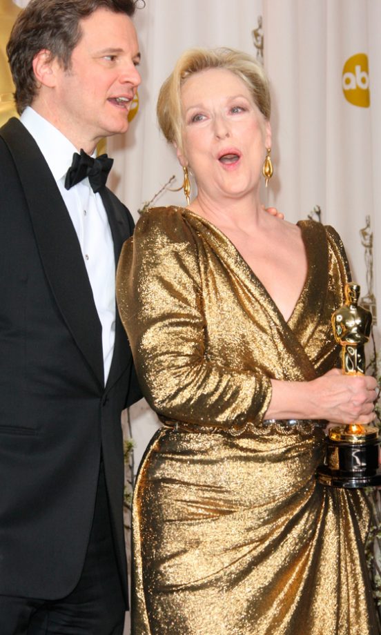 Oscar Winner Meryl Streep With Colin Firth At The Oscars 2012