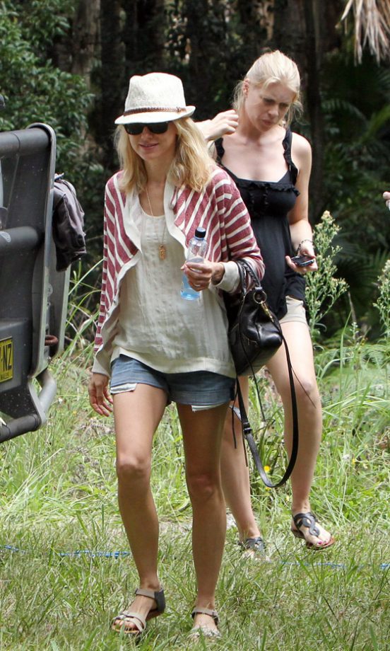 Naomi Watts Worked Cut-Off Denim Shorts In Between Takes, 2012