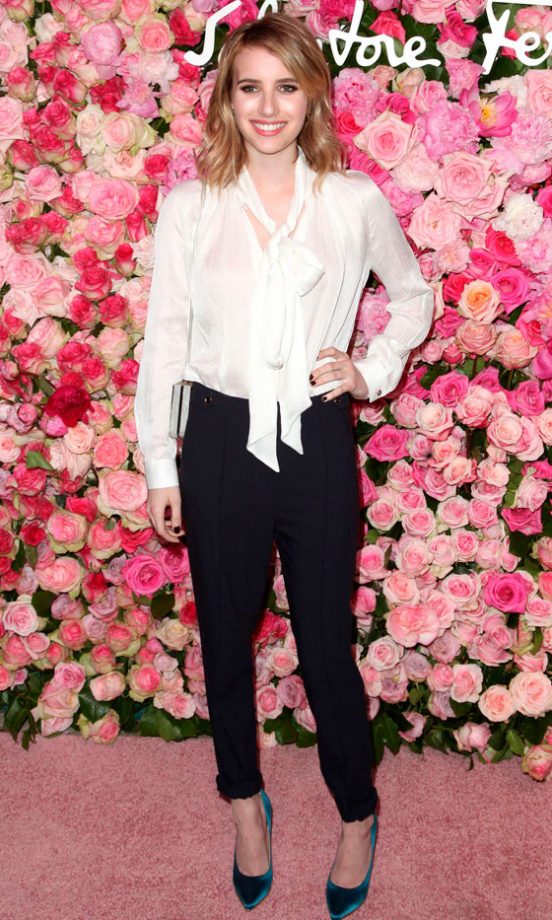 Emma Roberts Makes Monochrome Look Fresh With Tousled Hair And Minimal Makeup, 2012