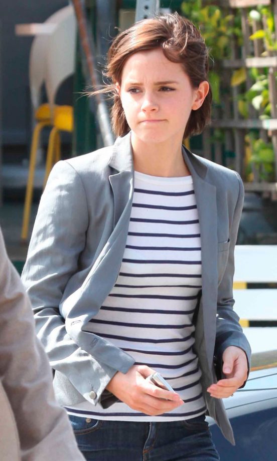 Off-Duty Emma Watson Goes For Trusty Breton Stripes, We Love! 2012