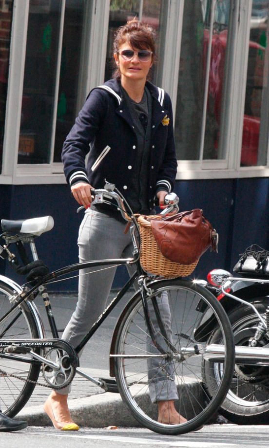 Helena Christensen Biking It In New York, March 2012