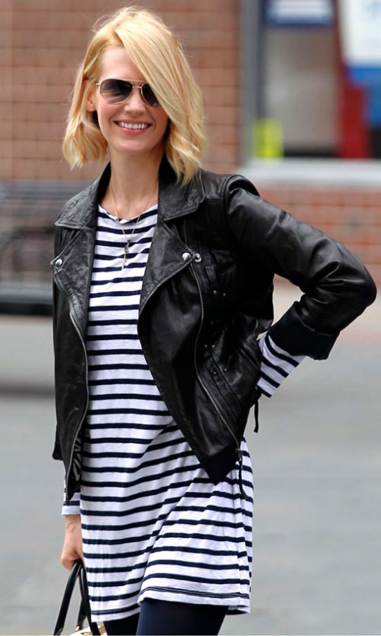 January Jones' Off-Duty Stripes, March 2012