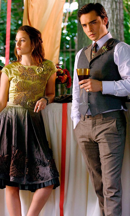 Leighton Meester As Blair Waldorf Wearing A Valentino Dress, With Chuck Bass, 2009